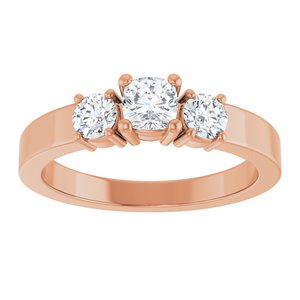 10K Rose Gold 4x4 mm Cushion Ring Mounting – image 5
