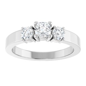 Sterling Silver 4x4 mm Cushion Ring Mounting – image 5