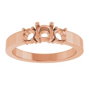 10K Rose Gold 4x4 mm Cushion Ring Mounting – image 6