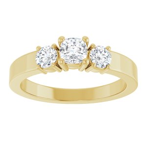 14K Yellow Gold 4x4 mm Cushion Ring Mounting – image 5