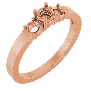 10K Rose Gold 3.75 mm Round Ring Mounting – image 2