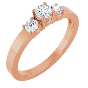 10K Rose Gold 3.75 mm Round Ring Mounting