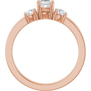 10K Rose Gold 4x4 mm Cushion Ring Mounting – image 3