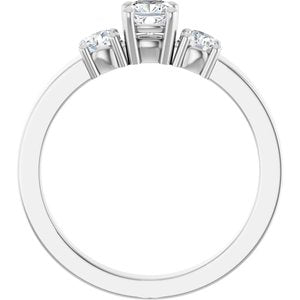 14K White Gold 4x4 mm Cushion Ring Mounting – image 3