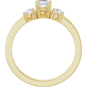 14K Yellow Gold 4x4 mm Cushion Ring Mounting – image 3