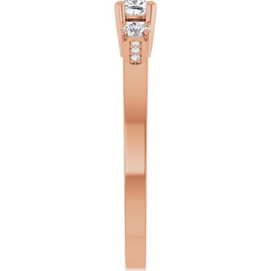 18K Rose Gold 3x3 mm Cushion Ring Mounting – image 7