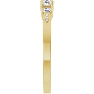 18K Yellow Gold 3x3 mm Cushion Ring Mounting – image 7