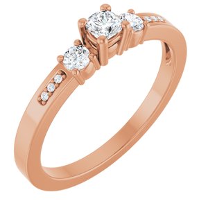 10K Rose Gold 3x3 mm Cushion Ring Mounting