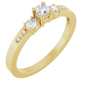 18K Yellow Gold 3x3 mm Cushion Ring Mounting