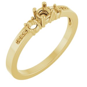 18K Yellow Gold 3x3 mm Cushion Ring Mounting – image 2