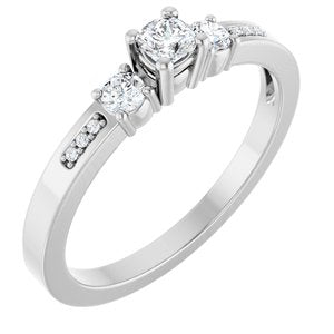 14K White Gold 3x3 mm Cushion Ring Mounting