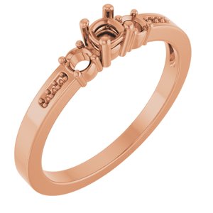 14K Rose Gold 3x3 mm Cushion Ring Mounting – image 2