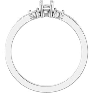 10K White Gold 3x3 mm Cushion Ring Mounting – image 4