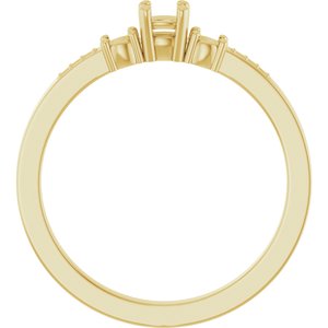 18K Yellow Gold 3x3 mm Cushion Ring Mounting – image 4