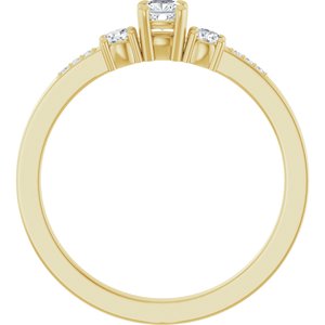 14K Yellow Gold 3x3 mm Cushion Ring Mounting – image 3