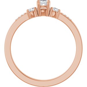 18K Rose Gold 3x3 mm Cushion Ring Mounting – image 3