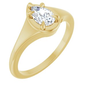 18K Yellow Gold 7x4.5 mm Pear Ring Mounting