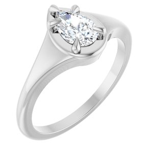 18K White Gold 7x4.5 mm Pear Ring Mounting