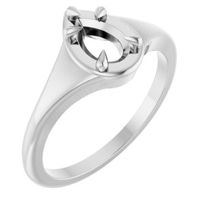 18K White Gold 7x4.5 mm Pear Ring Mounting – image 2