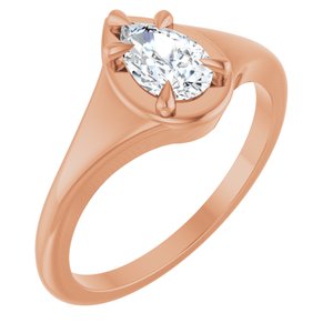10K Rose Gold 7x4.5 mm Pear Ring Mounting
