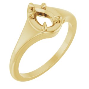18K Yellow Gold 7x4.5 mm Pear Ring Mounting – image 2