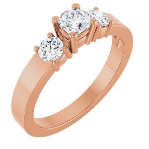 10K Rose Gold 4x4 mm Cushion Ring Mounting