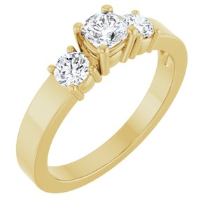 14K Yellow Gold 4x4 mm Cushion Ring Mounting