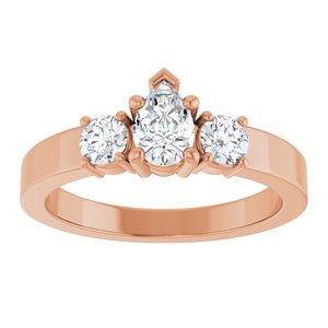 18K Rose Gold 6x4 mm Pear Ring Mounting – image 5