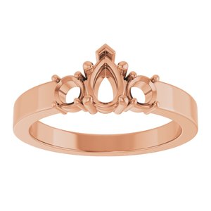 18K Rose Gold 6x4 mm Pear Ring Mounting – image 6