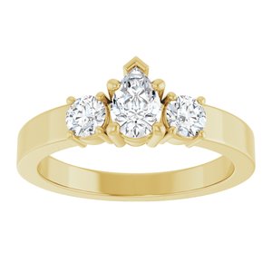 14K Yellow Gold 6x4 mm Pear Ring Mounting – image 5