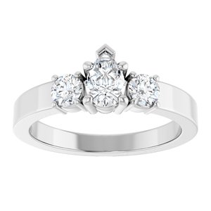 18K White Gold 6x4 mm Pear Ring Mounting – image 5