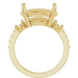 10K Yellow Gold 16x12 mm Oval Ring Mounting – image 4