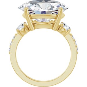10K Yellow Gold 16x12 mm Oval Ring Mounting – image 3