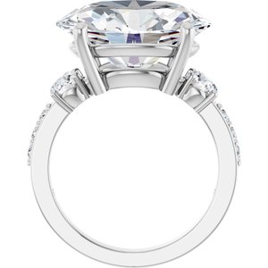 Sterling Silver 16x12 mm Oval Ring Mounting – image 3