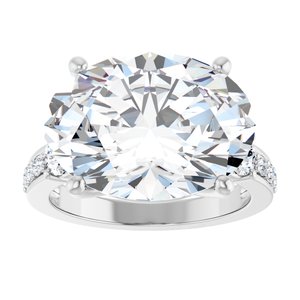 14K X1 White Gold 16x12 mm Oval Ring Mounting – image 5