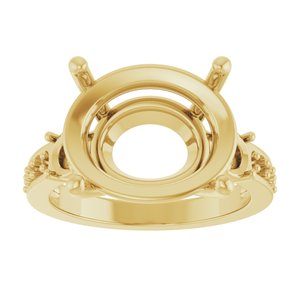 10K Yellow Gold 16x12 mm Oval Ring Mounting – image 6