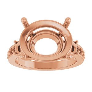 10K Rose Gold 16x12 mm Oval Ring Mounting – image 6