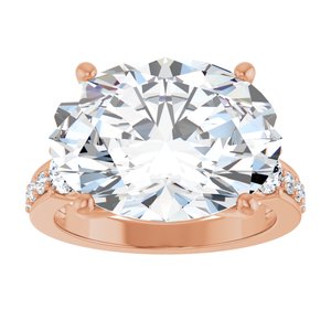 18K Rose Gold 16x12 mm Oval Ring Mounting – image 5
