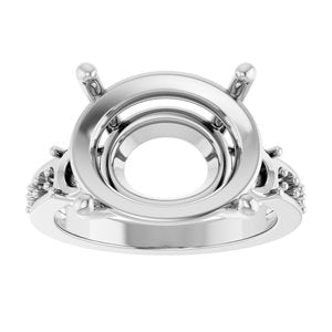 Sterling Silver 16x12 mm Oval Ring Mounting – image 6
