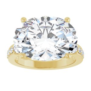 10K Yellow Gold 16x12 mm Oval Ring Mounting – image 5