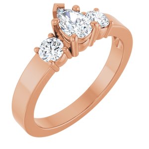 14K Rose Gold 6x4 mm Pear Ring Mounting