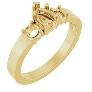 10K Yellow Gold 6x4 mm Pear Ring Mounting – image 2