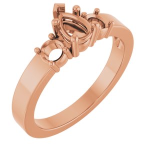 18K Rose Gold 6x4 mm Pear Ring Mounting – image 2