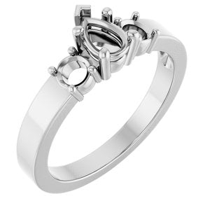 Sterling Silver 6x4 mm Pear Ring Mounting – image 2