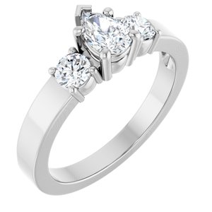 Continuum Sterling Silver 6x4 mm Pear Ring Mounting