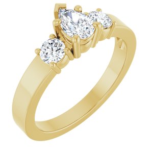14K Yellow Gold 6x4 mm Pear Ring Mounting
