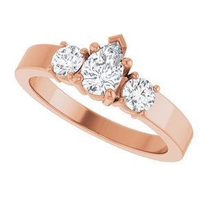 10K Rose Gold 6x4 mm Pear Ring Mounting – image 8