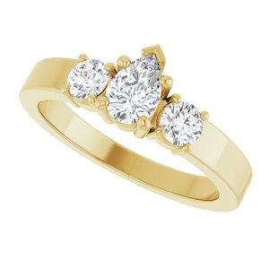 14K Yellow Gold 6x4 mm Pear Ring Mounting – image 8