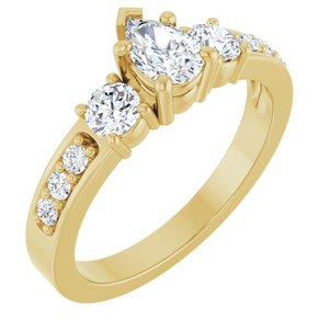18K Yellow Gold 6x4 mm Pear Ring Mounting