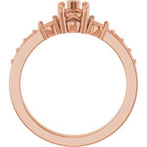10K Rose Gold 7x4.5 mm Pear Ring Mounting – image 4